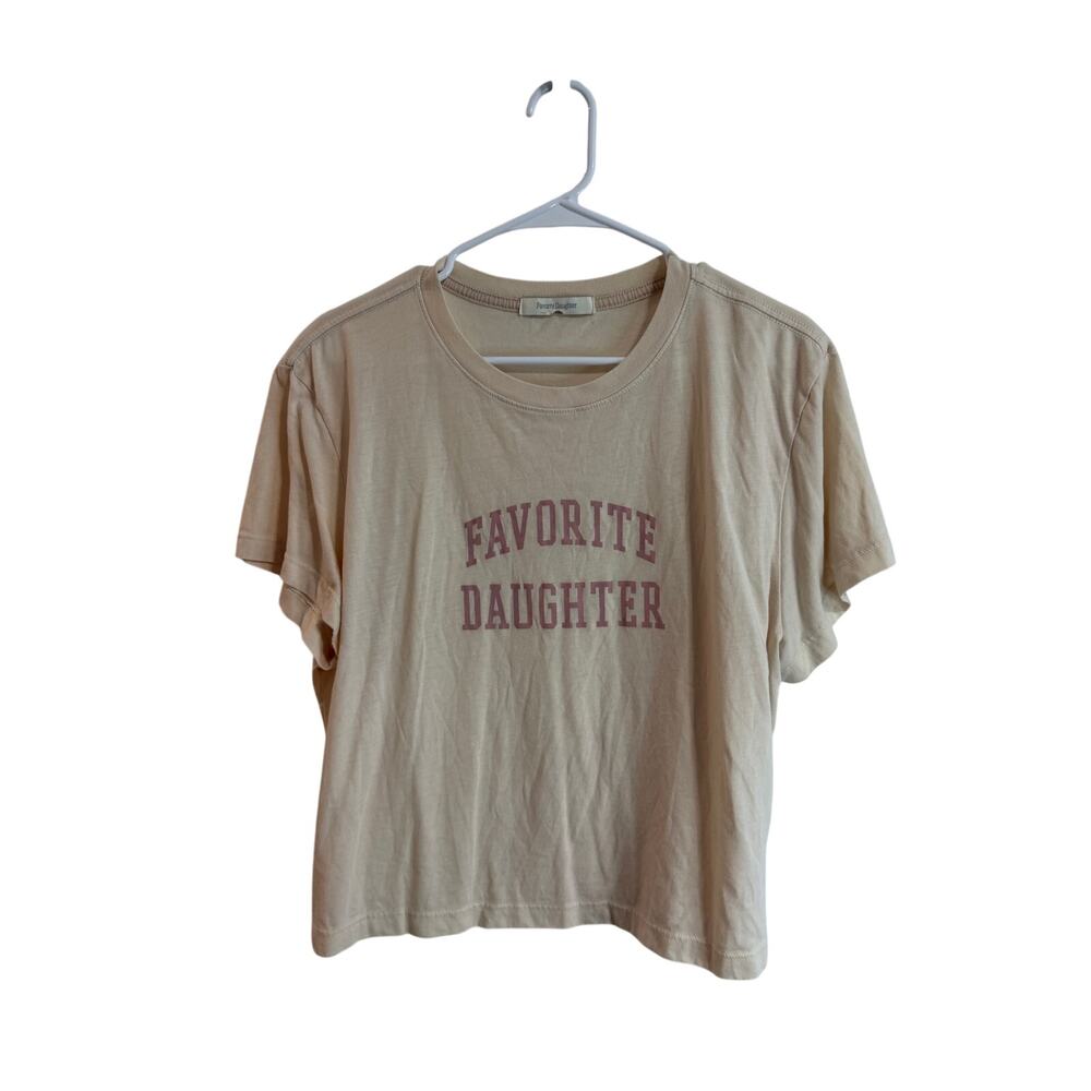 Favorite Daughter Cropped Collegiate Tee in Buttercream Mauve Sz XL Nice!